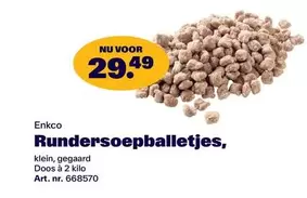 Rundersoepballetjes, klein, gegaard