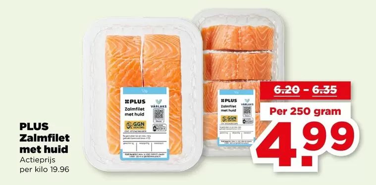 Zalmfilet met huid