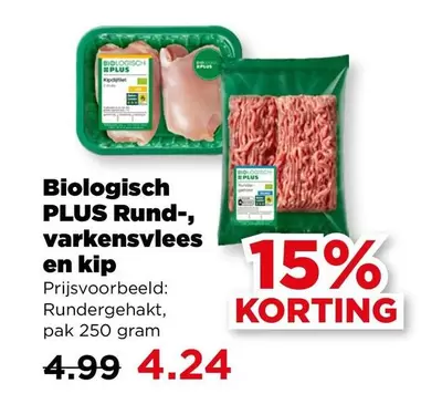 Biologisch Rund-, varkensvlees en kip