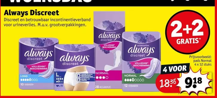 Always - Discreet Incontinentieverband