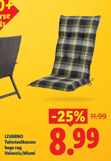 Tuinstoelkussen hoge rug