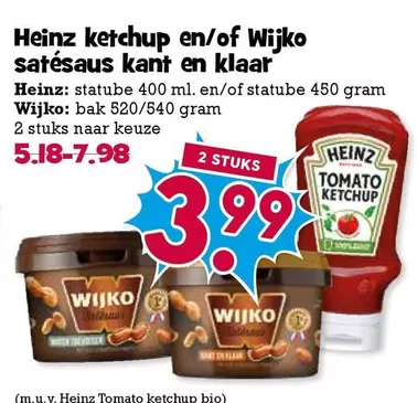 Heinz - ketchup en/of satésaus kant en klaar