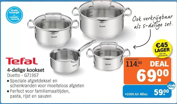 Tefal - 4-delige kookset Duetto - G719S7
