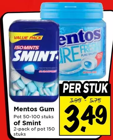 Mentos -  Gum Pot 50-100 stuks of Smint 2-pack of pot 150 stuks