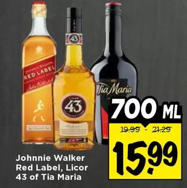 RED - Johnnie Walker Red Label, Licor 43 of Tia Maria