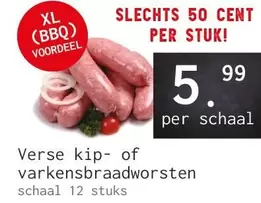 Verse kip- of varkensbraadworsten