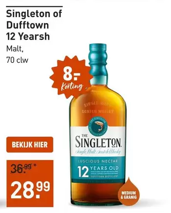 Medium - Singleton of Dufftown 12 Yearsh Malt