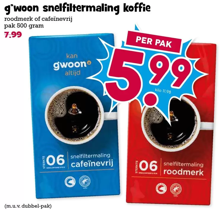 Snelfiltermaling Koffie