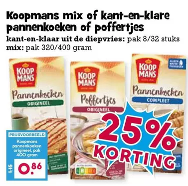 Koopmans - mix of kant-en-klare pannenkoeken of poffertjes