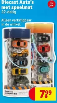 De - Diecast Auto's met speelmat 22-delig