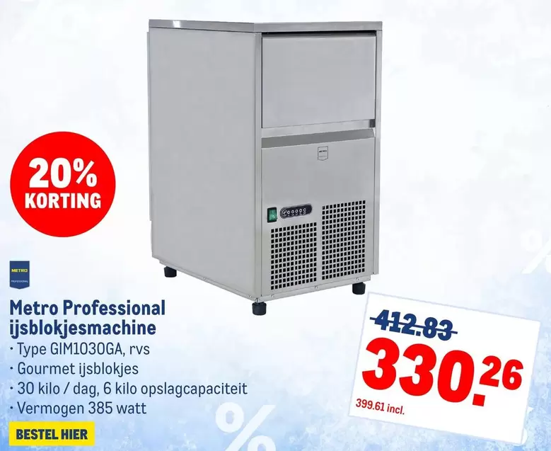 Gourmet - ijsblokjesmachine Type GIM1030GA