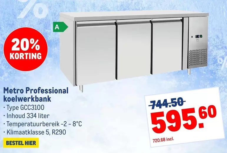 Metro Professional koelwerkbank - Type GCC310