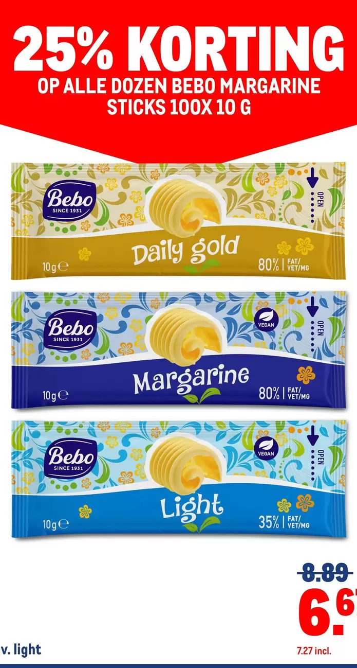 Op - DOZEN BEBO MARGARINE STICKS