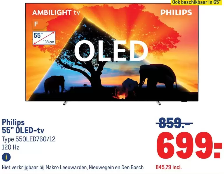 Philips - 55" OLED-tv Type 550LED760/12 120 Hz
