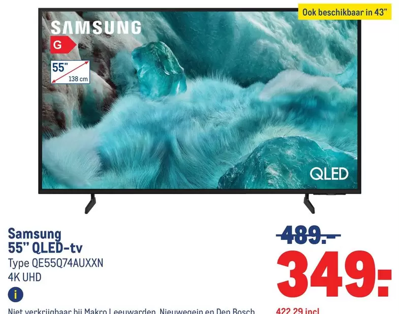 Samsung - 55" QLED-tv Type QE55Q74SAUXXN 4K UHD