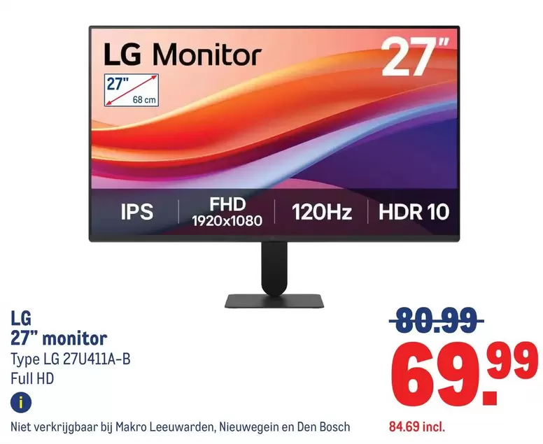 LG - 27" monitor Type  27UL41A-B Full HD