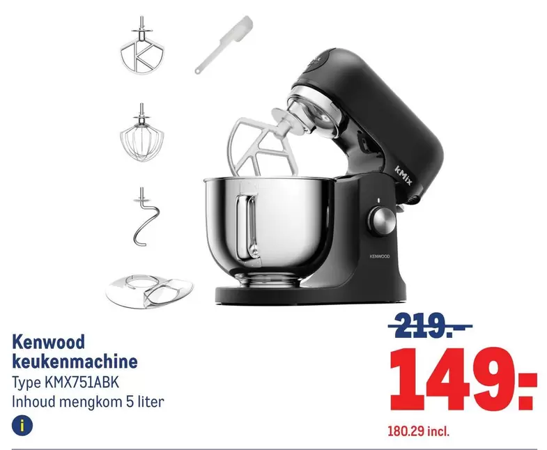 Kenwood - Keukenmachine Type KMX751ABK