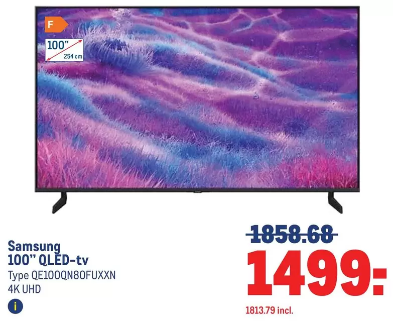 Samsung - 100" QLED-tv Type QE100QN80FUXN 4K UHD