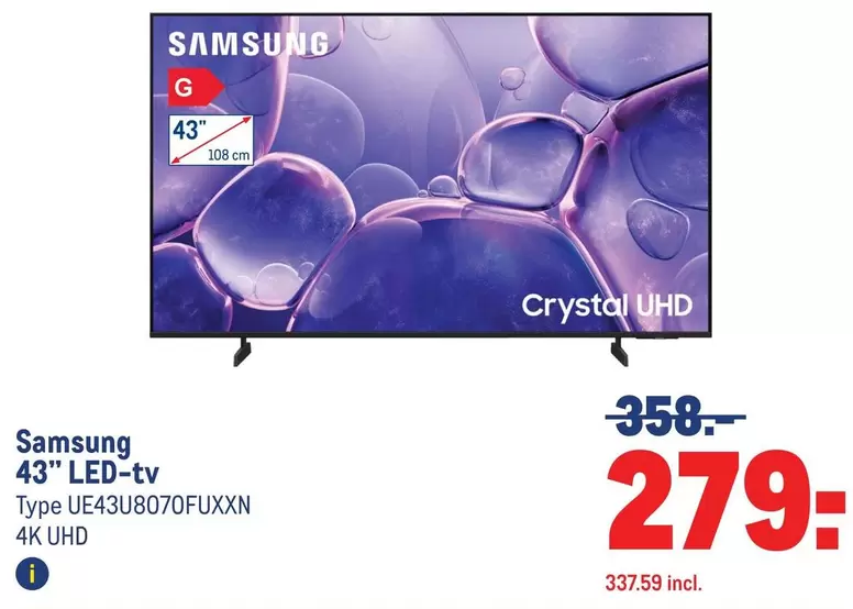 Samsung - 43" LED-tv Type UE43U8070FUXN 4K UHD