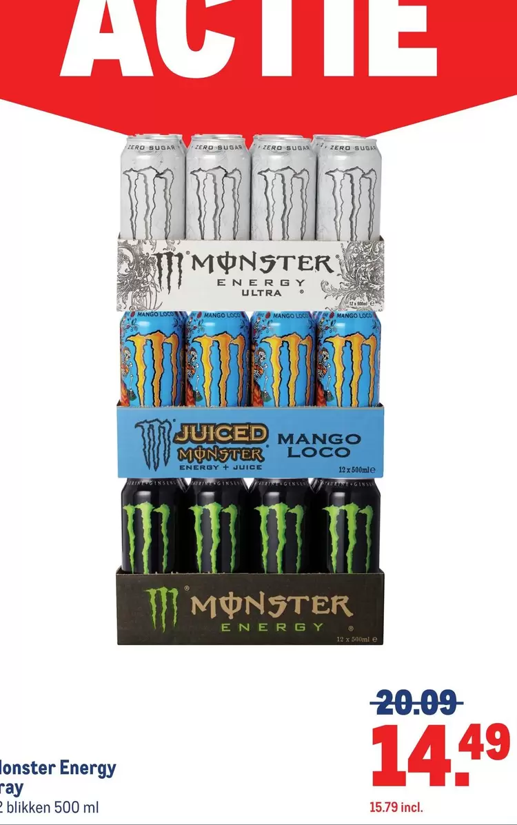 Monster -  Energy Ultra, Juiced Mango Loco, Energy