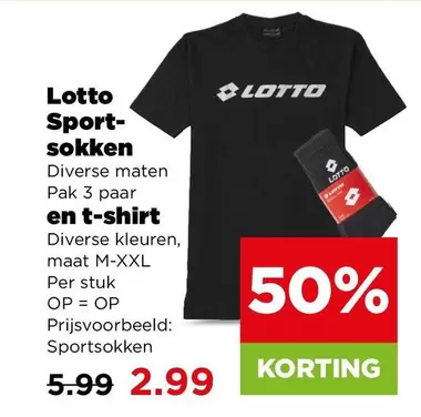 Lotto - Sport sokken en t-shirt