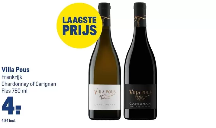 Villa - Chardonnay of Carignan Fles