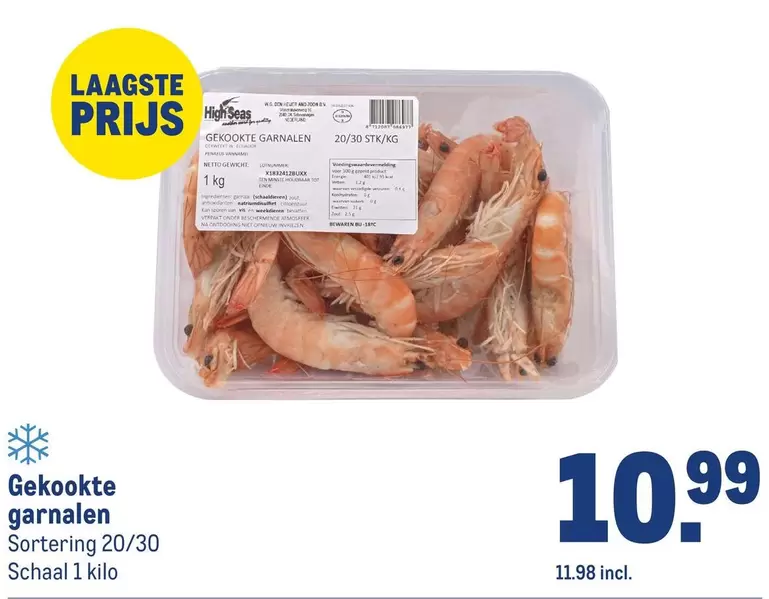 Gekookte garnalen