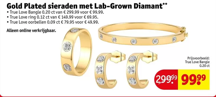 Diamant - Gold Plated sieraden met Lab-Grown