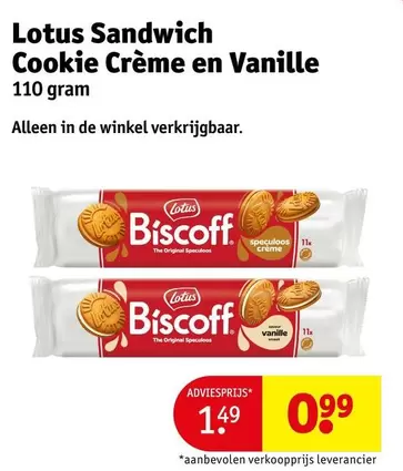 Lotus -  Sandwich Cookie Crème en Vanille