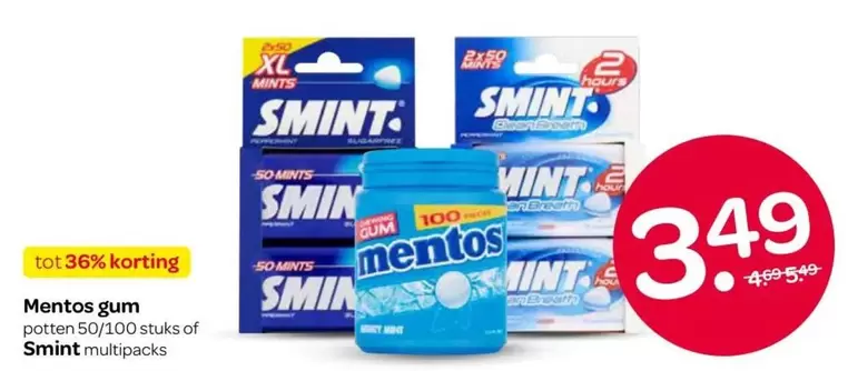 Mentos -  gum potten 50/100 stuks of Smint multipacks