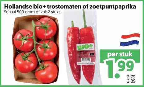 Bio - Hollandse BIO+ trostomaten of zoetpuntpaprika