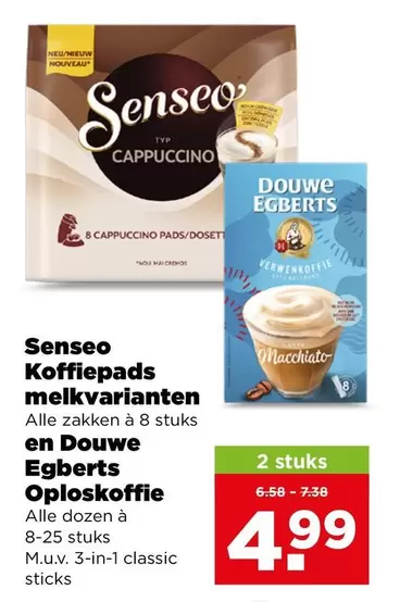 Senseo -  Koffiepads melkvarianten en Douwe Egberts Oploskoffie