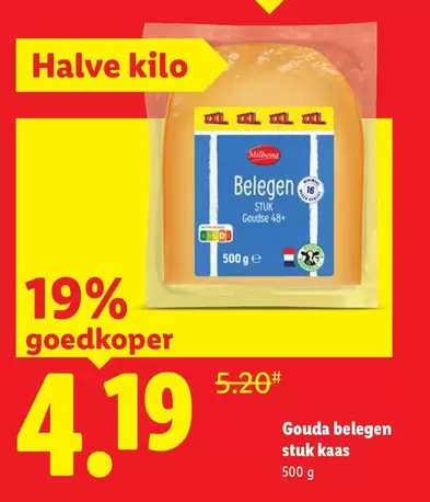 GE - Belegen stuk kaas