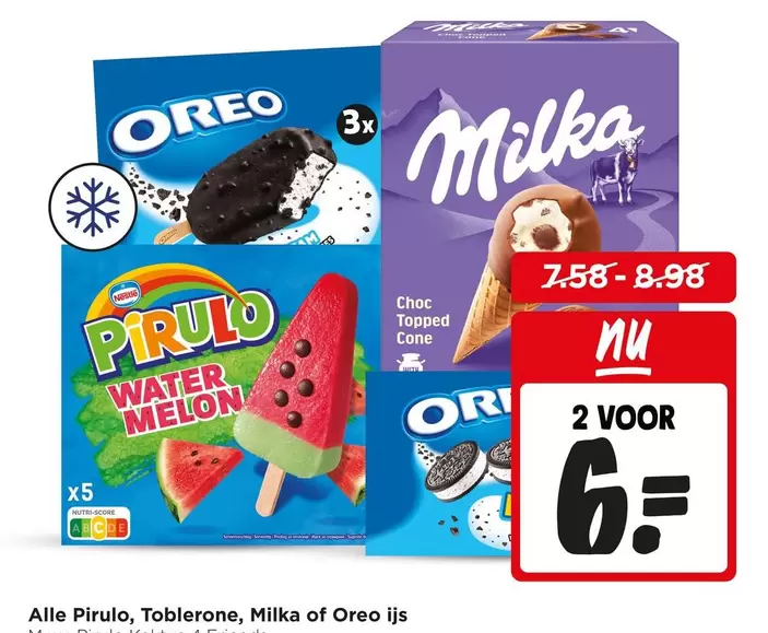 Oreo - Pirulo, Toblerone, Milka ijs