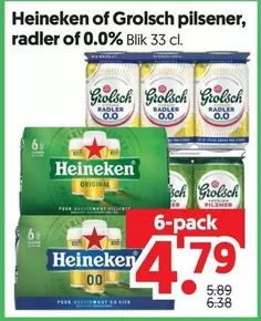 Heineken - pilsener, radler of 0.0%