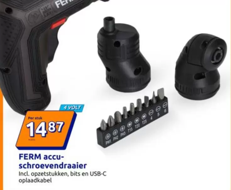 Accu-schroevendraaier Incl. opzetstukken, bits en USB-C oplaadkabel