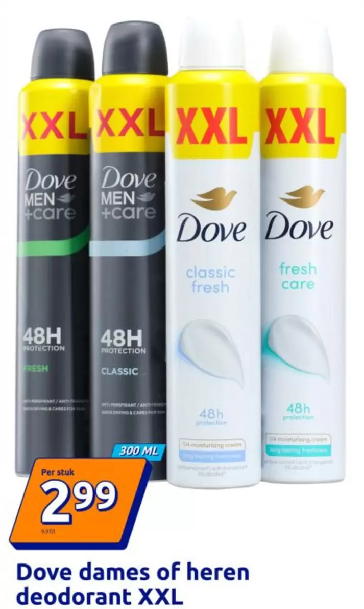 Dove - dames of heren deodorant XXL
