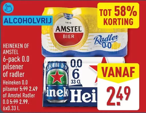 Heineken - 6-pack 0.0 pilsener of radler