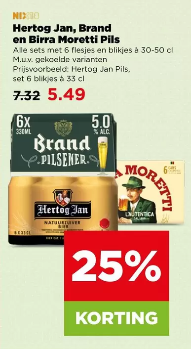 Brand - Hertog Jan,  en Birra Moretti Pils