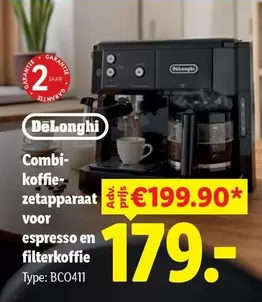 Delonghi - Combi-koffiezetapparaat voor espresso en filterkoffie