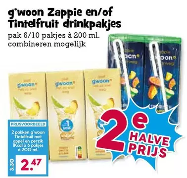 Zappie en/of Tintelfruit drinkpakjes