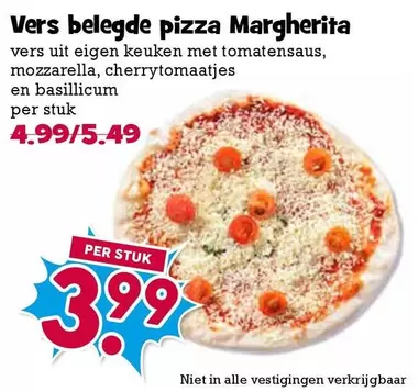 Vers belegde pizza Margherita