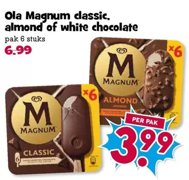 Magnum - classic, almond or white chocolate