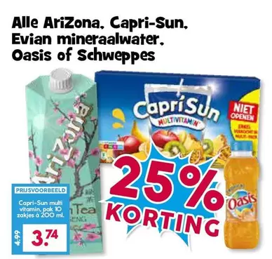 Capri - Arizona, -Sun, Evian mineraalwater, Oasis of Schweppes