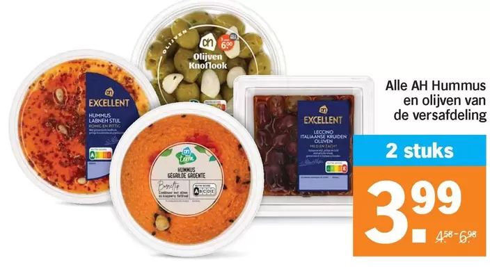 Ah - AH Hummus en olijven