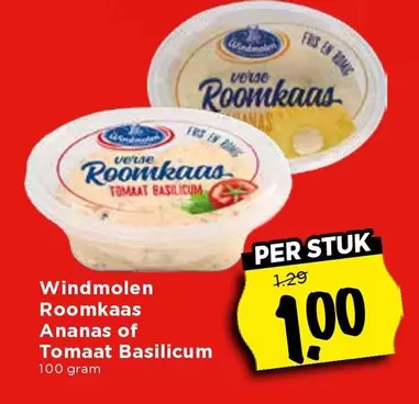 Roomkaas Ananas of Tomaat Basilicum