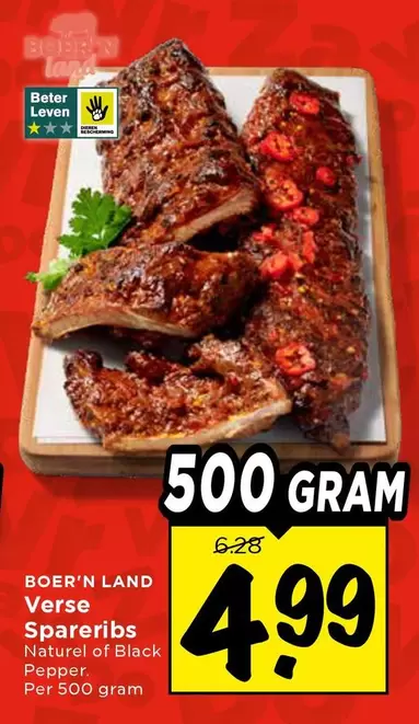 Pepper - Verse Spareribs Naturel of Black