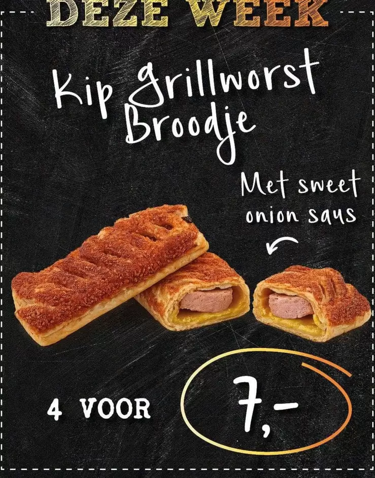 Kip grillworst broodje