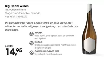 Big - Head Wines Raw Chenin Blanc