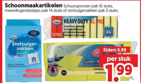 Bosch - Stofzuigerzakken, Schuursponges, Meerdingsdoekjes